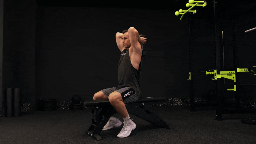 Ako cvičiť tricepsové tlaky v sede?