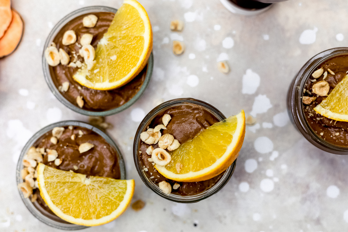 Creamy Chocolate Mousse with Fruit and Nuts