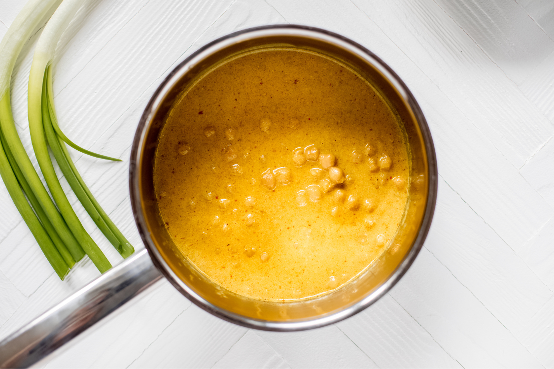 Zuppa di ceci al curry con latte di cocco e quinoa - preparazione