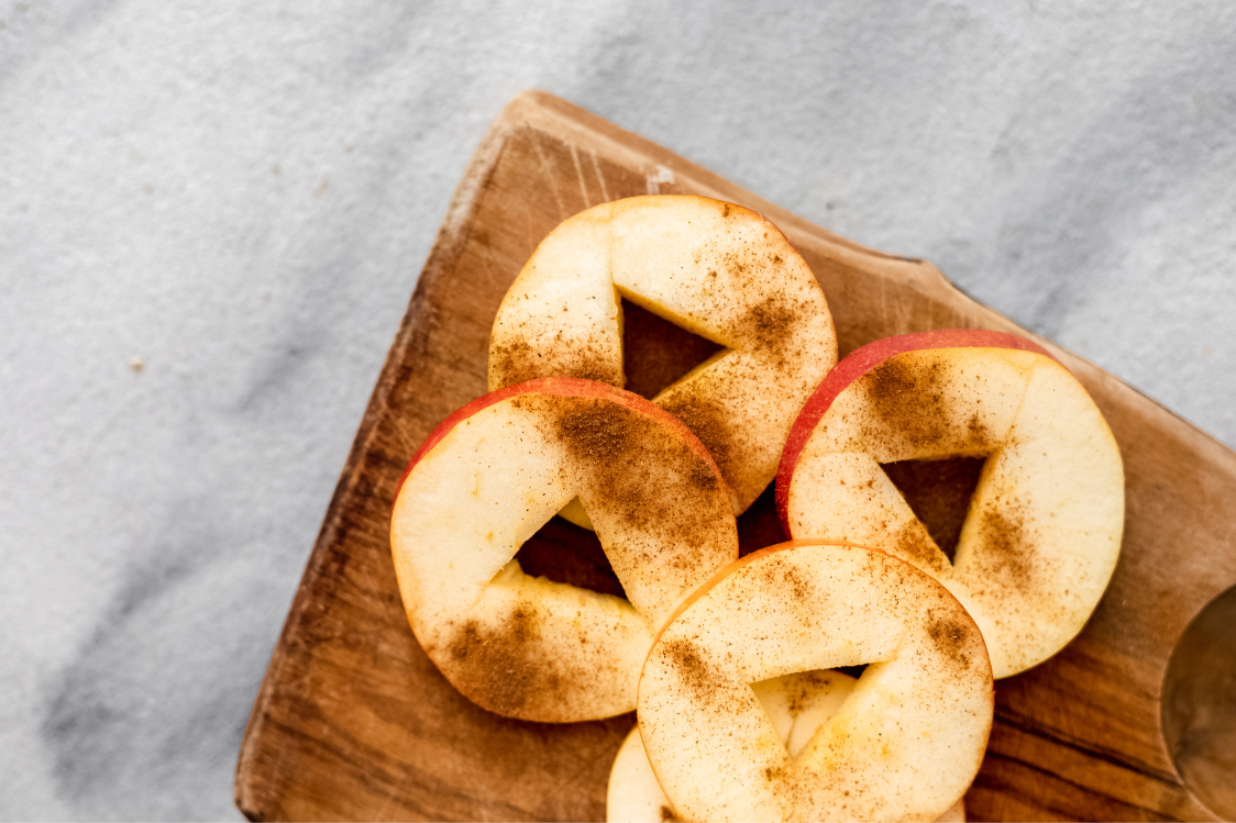 Jabolčni obročki s quark sirom - Pripravljena jabolka