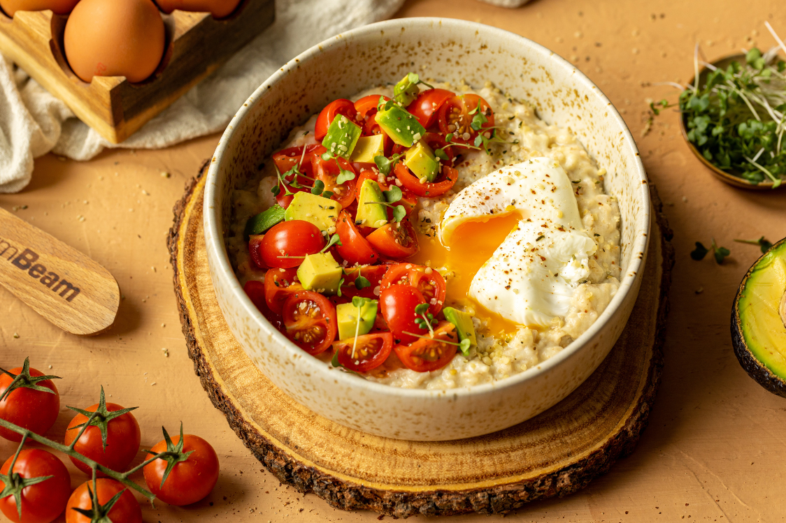 Savoury Oatmeal with Poached Egg