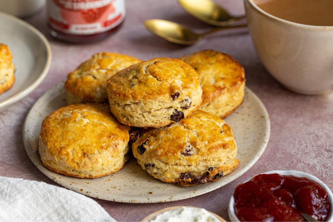 Scones with quark and strawberry filling - without filling