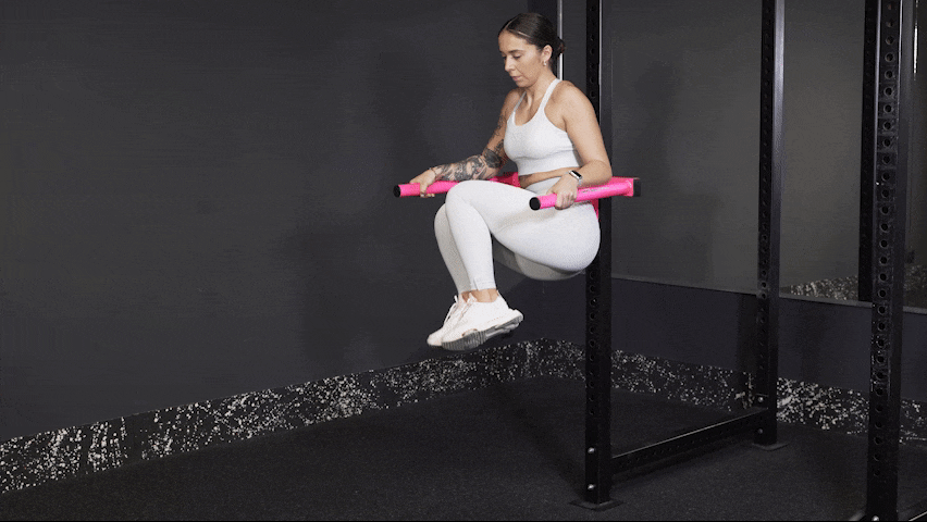 How to do parallel bar side knee raises?