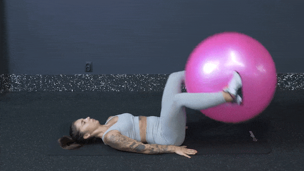 exercise ball reverse crunch with hips up