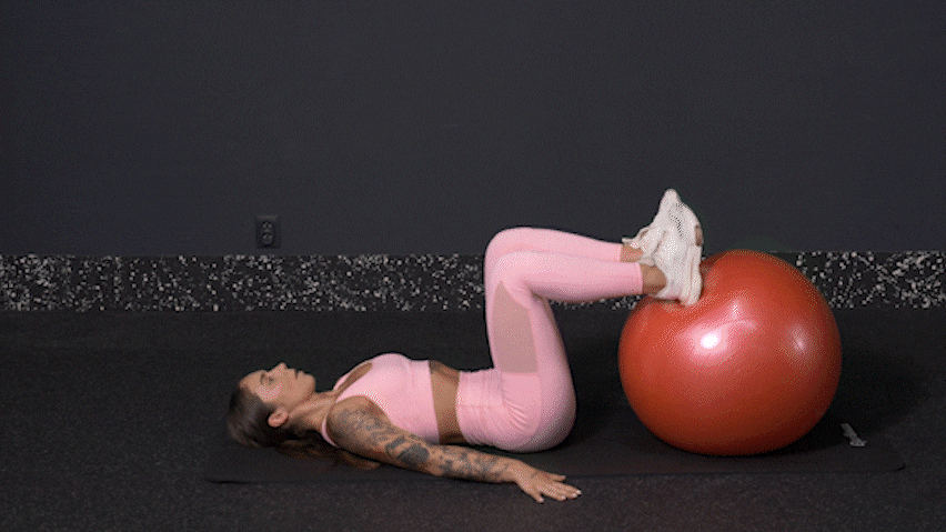 How to perform the exercise ball glute bridge?