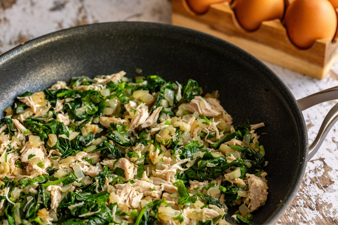 Easter spinach stuffing - preparation
