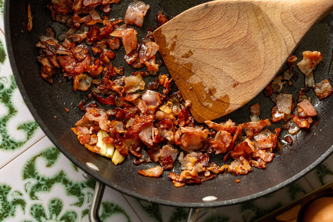 Špageti Carbonara - Priprema baze