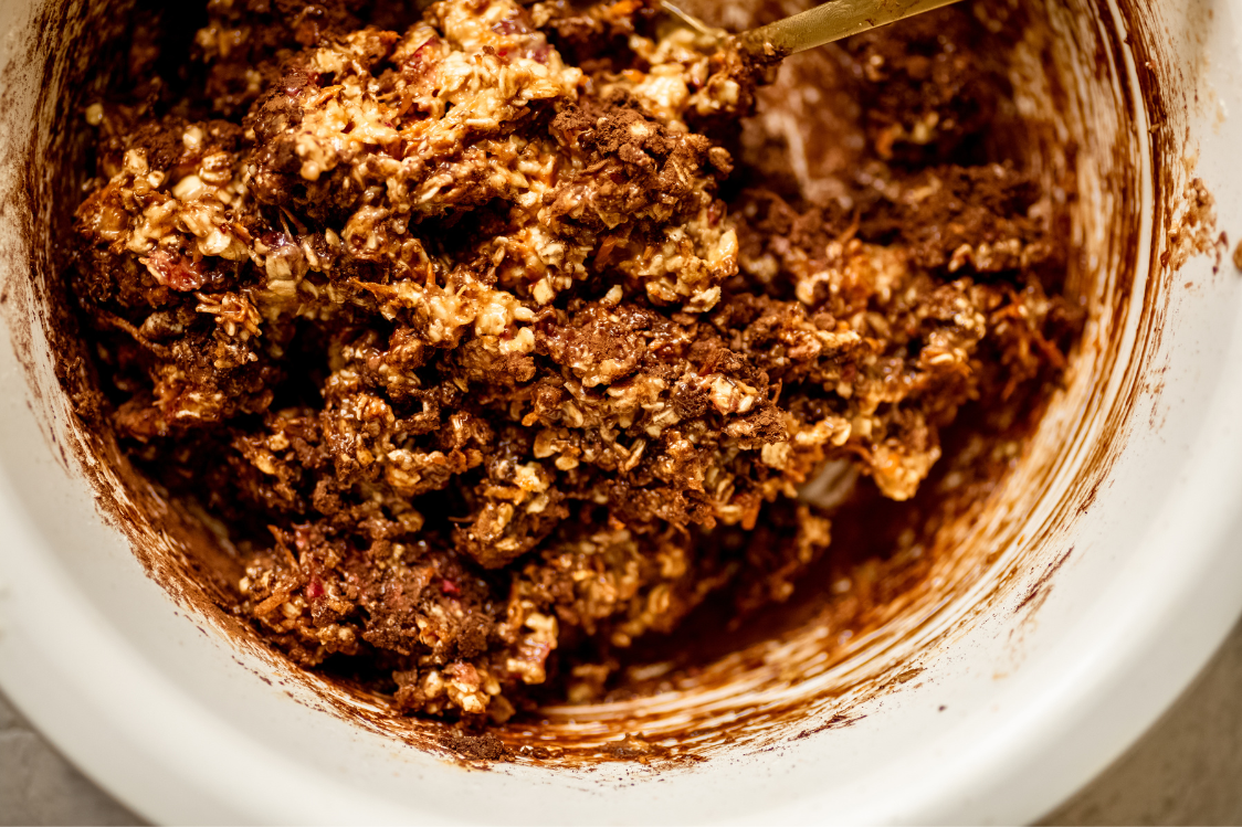 Nepečené mrkvové kuličky - příprava směsi