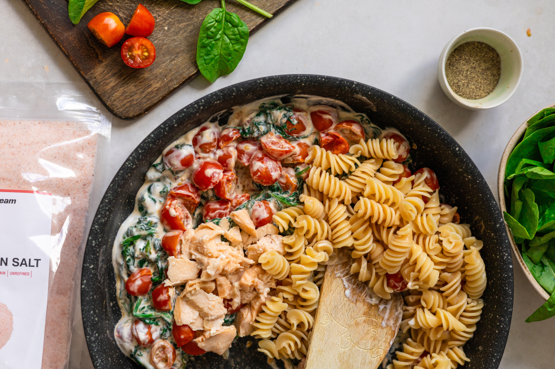 Kremasta tjestenina s lososom - priprema