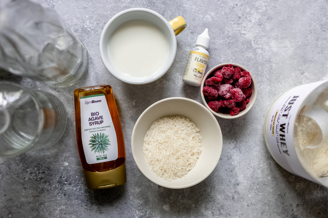 Puding od riže s malinama i proteinima - sastojci