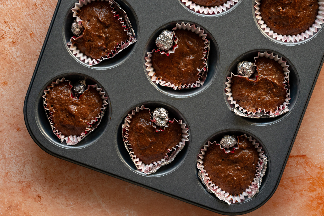 Srdíčkové cupcakes - příprava cupcaků