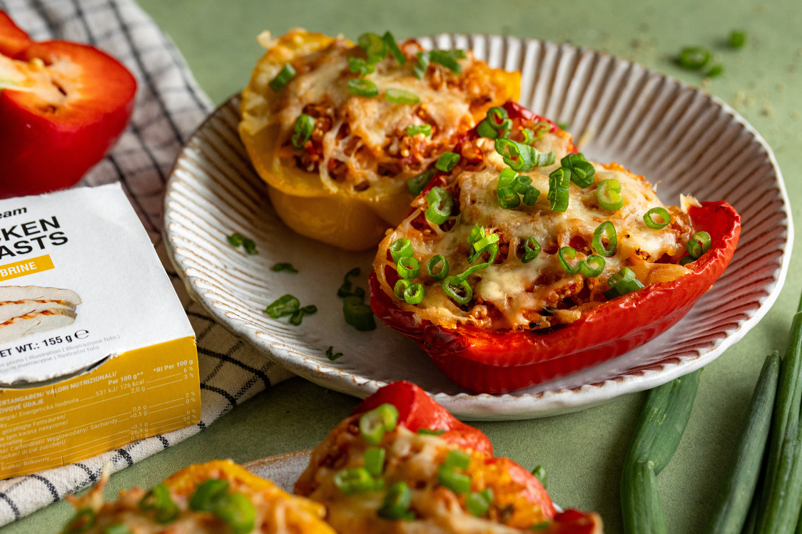 Plněné papriky s kuřecím masem a quinoou 