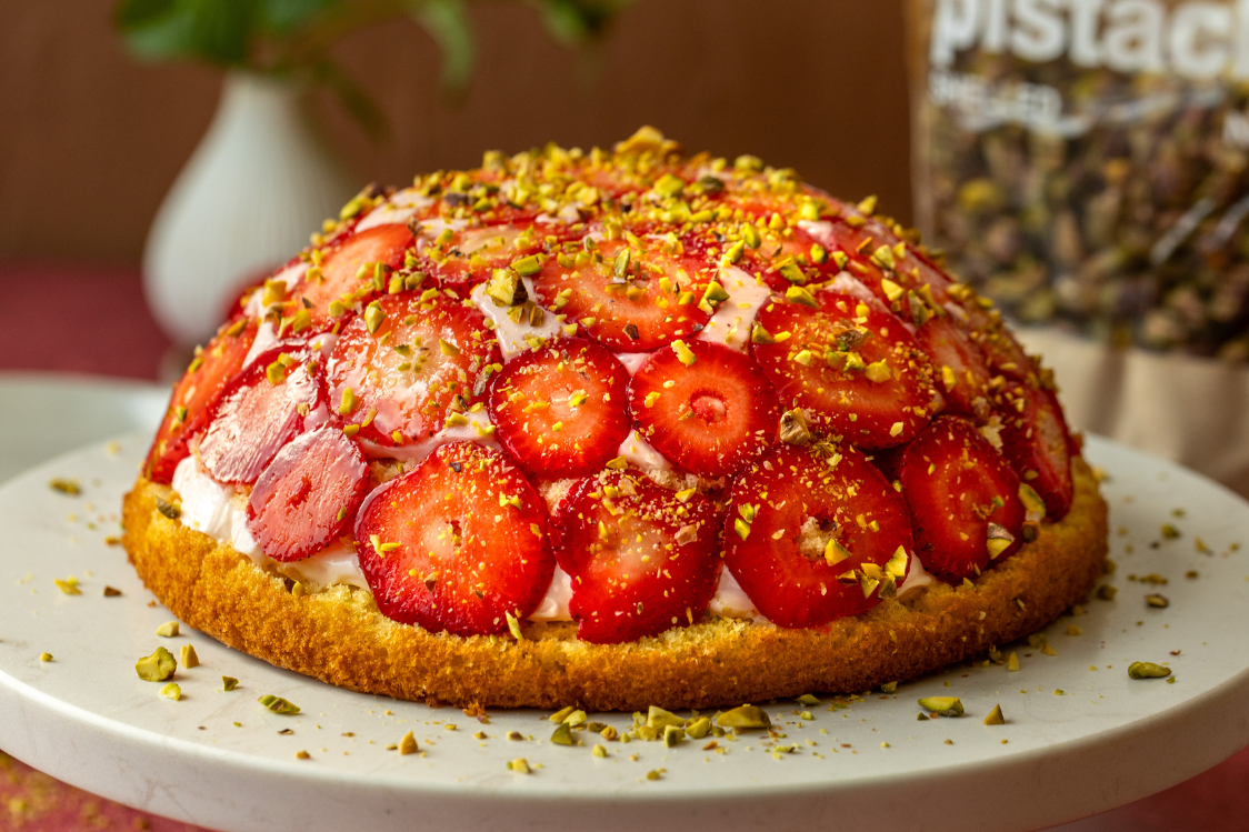 Jahodový dort s pudingovým krémem Jahodový dort s pudingovým krémem