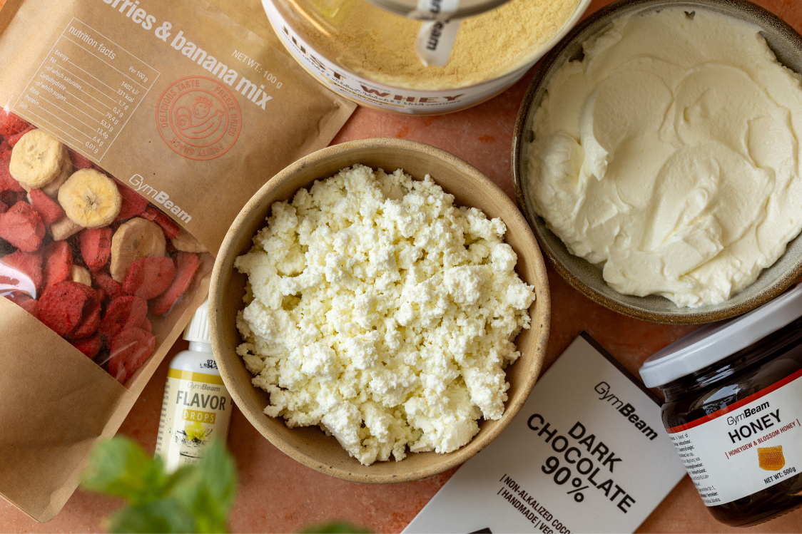 Fitness recept: Tvarohové tyčinky v čokoládě - ingredience