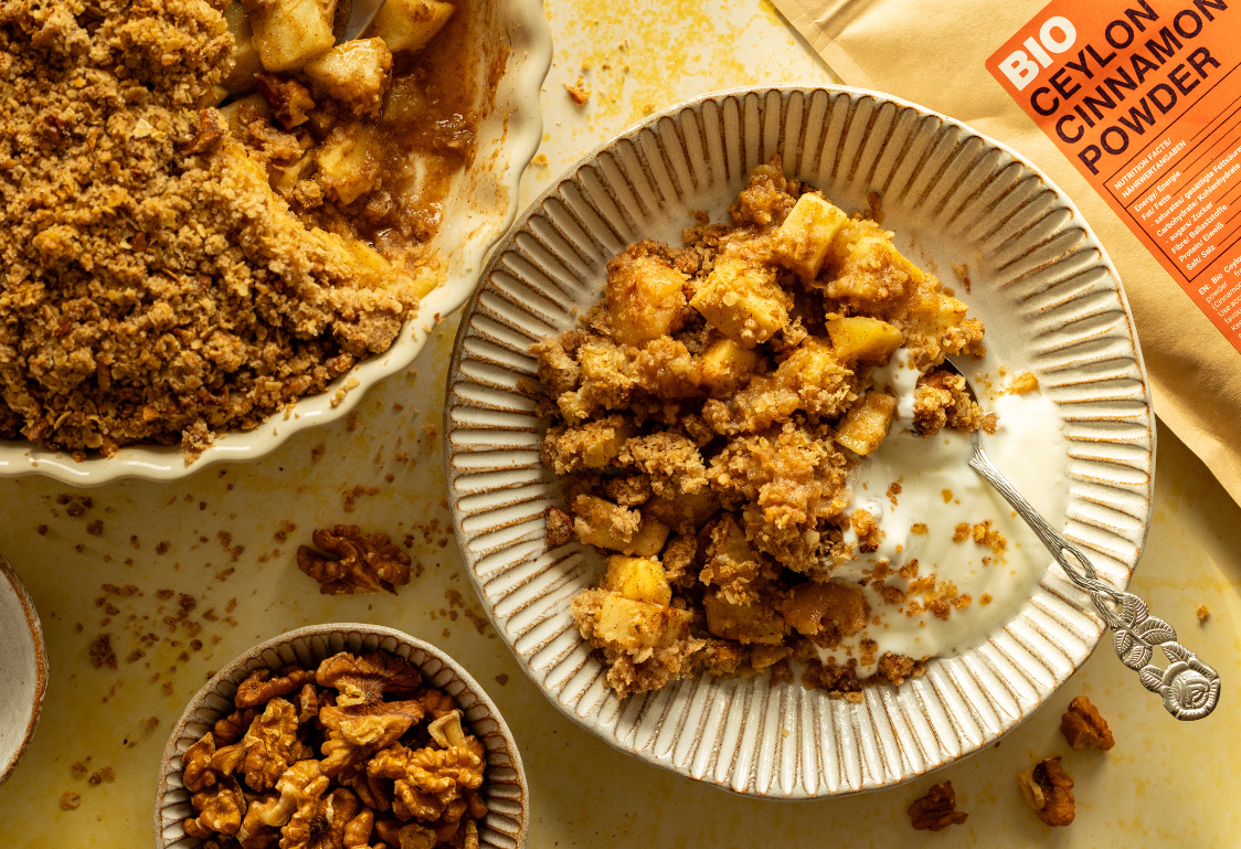 Jablečný crumble se skořicí