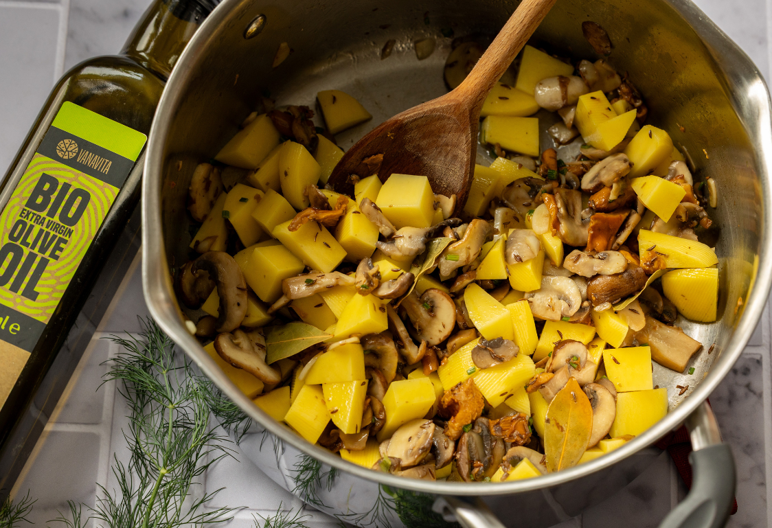 Kulajda se zastřeným vejcem - restování surovin