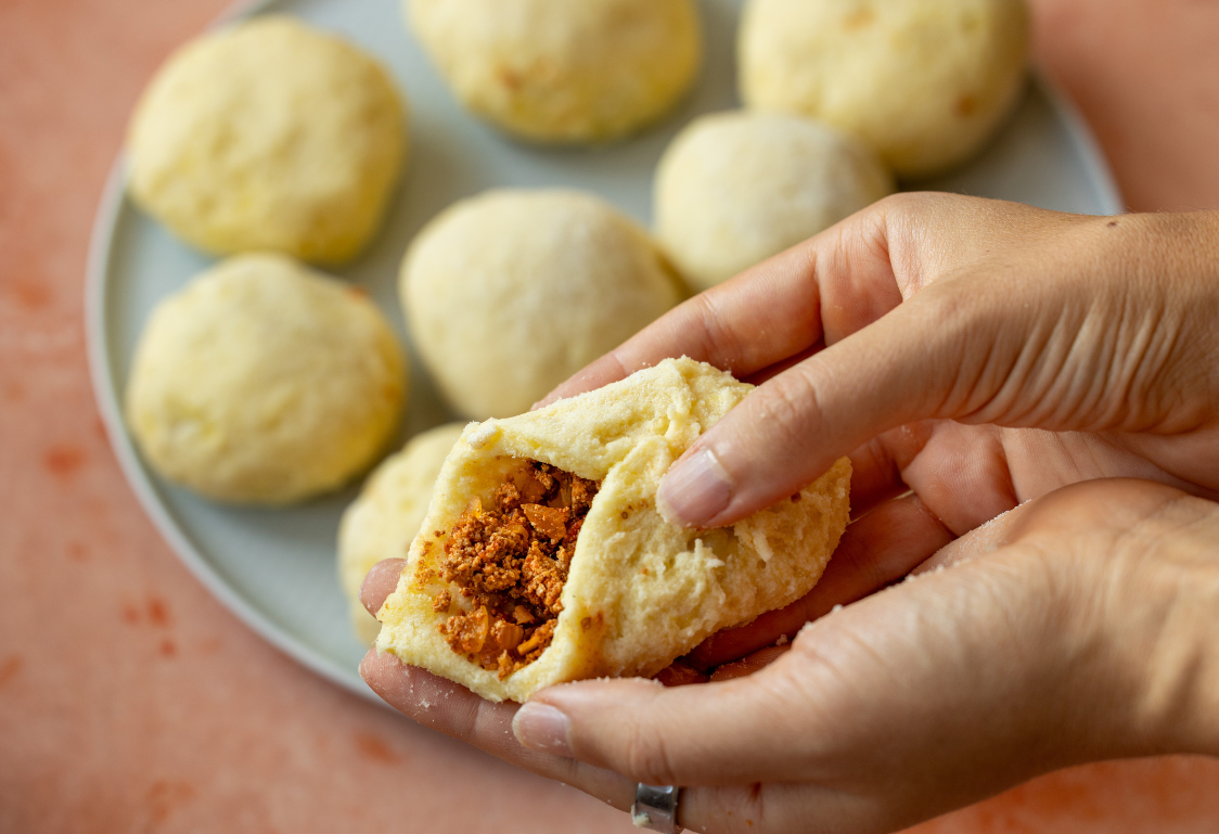 Bramborové knedlíky plněné tofu - příprava knedlíků