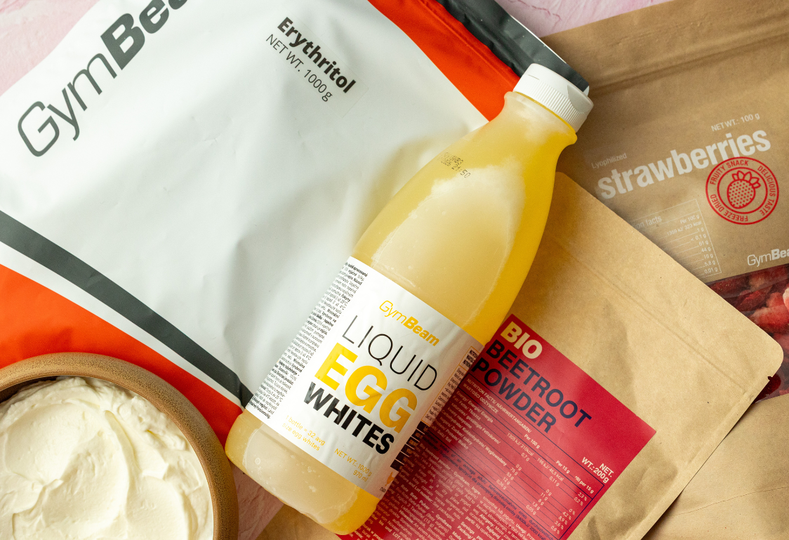 Jahodová pavlova bez cukru - ingredience Jahodová pavlova bez cukru - ingredience