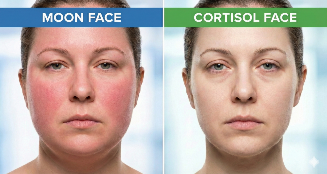 Srovnání Moon Face a Cortisol Face Srovnání Moon Face a Cortisol Face