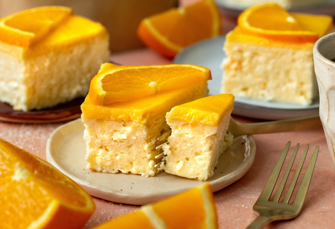 Tvarohovo-pomerančové řezy