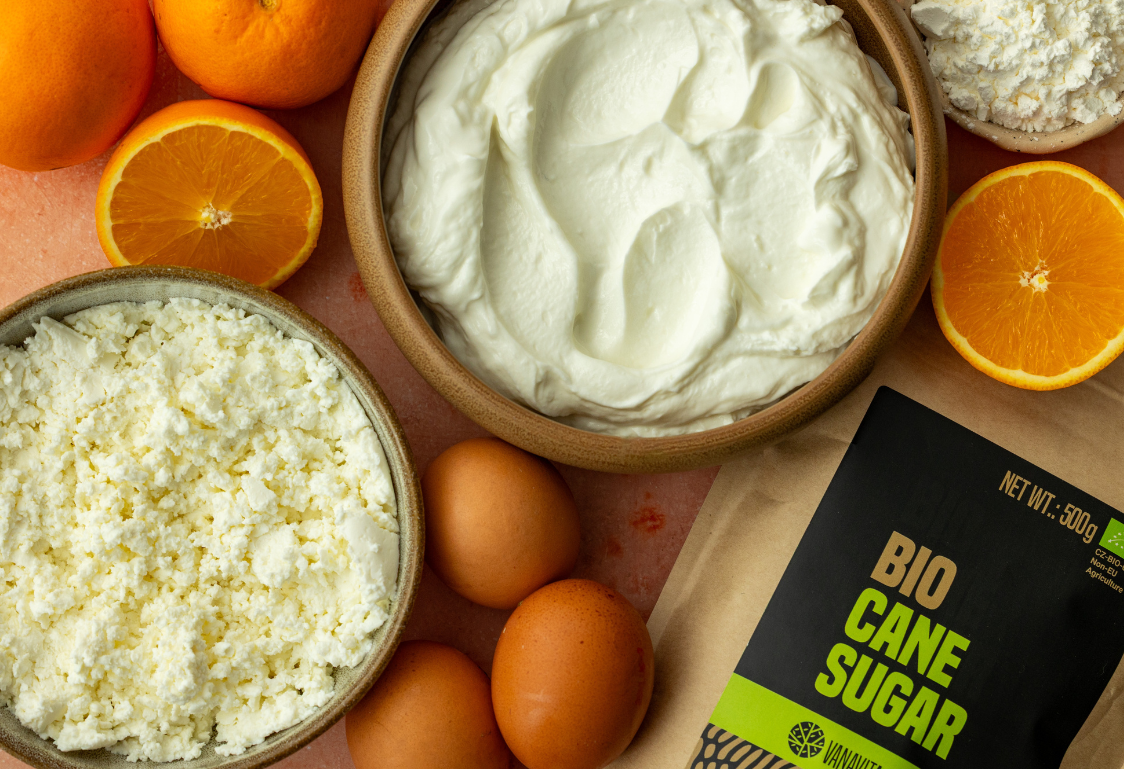 Tvarohovo-pomerančové řezy - ingredience