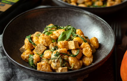 Fitness recept - Dýňové noky s tofu a špenátem