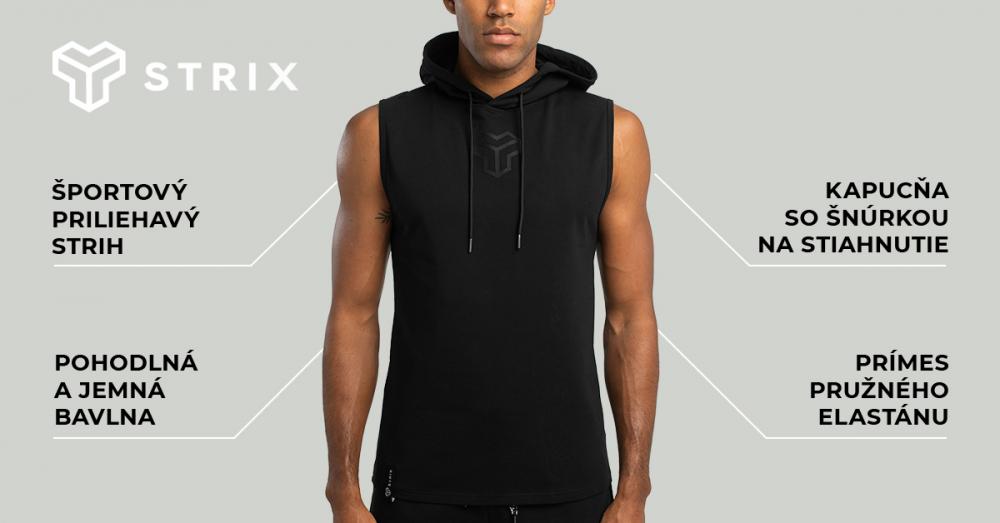 Tílko Essential Hoodie Tank Black - STRIX