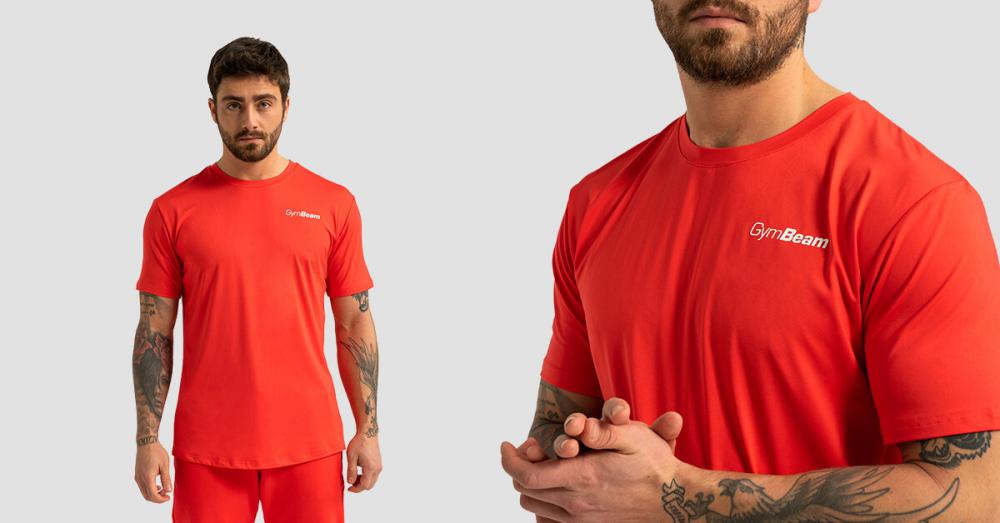 Pánské sportovní tričko Limitless Hot Red - GymBeam