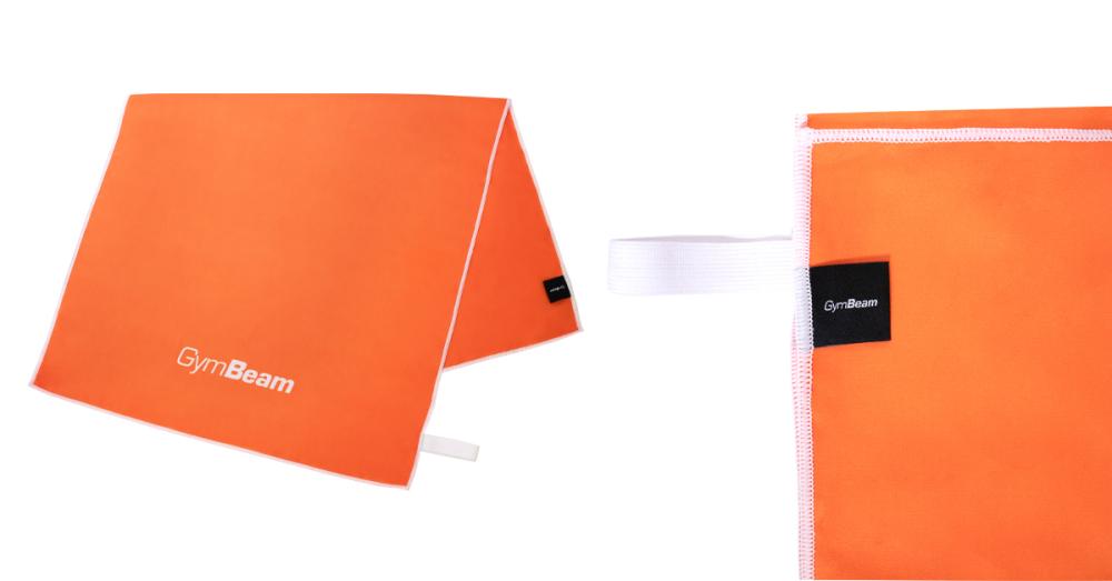Rychleschnoucí sportovní ručník oranžový/bílý - GymBeam