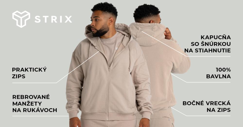 Mikina na zip Taupe - STRIX