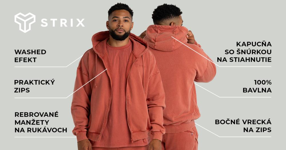 Mikina Zip Washed Sweatshirt - STRIX