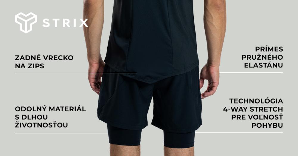 Šortky 2v1 ULTRA Black - STRIX