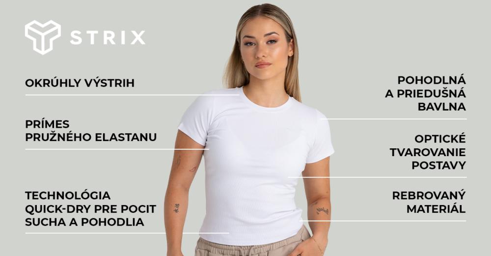 Dámské žebrované černé tričko - STRIX