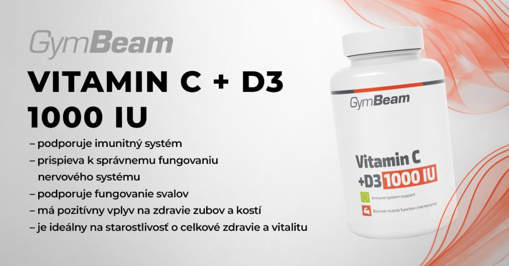 Vitamín C + D3 1000 IU - GymBeam