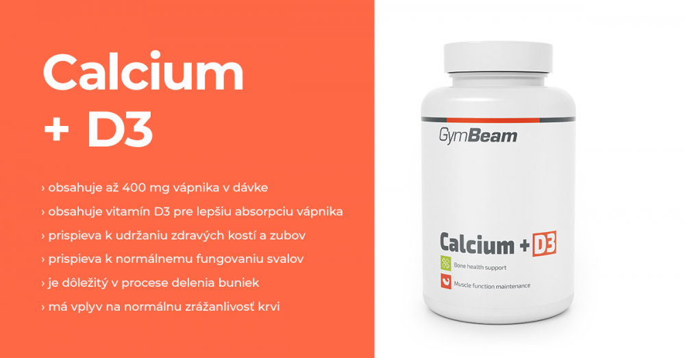 Vápník + vitamín D3 - GymBeam