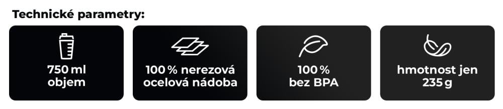 Co nabízí Šejkr Steel Batman™ 750 ml - GymBeam