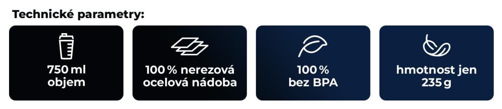 Co nabízí Šejkr Steel Superman™ 750 ml - GymBeam