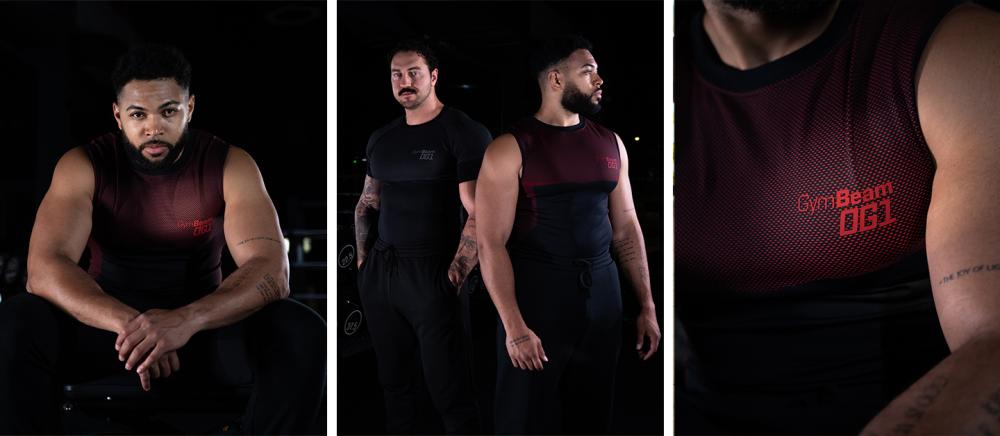 Bezešvé tílko OG1 Black/Red - GymBeam
