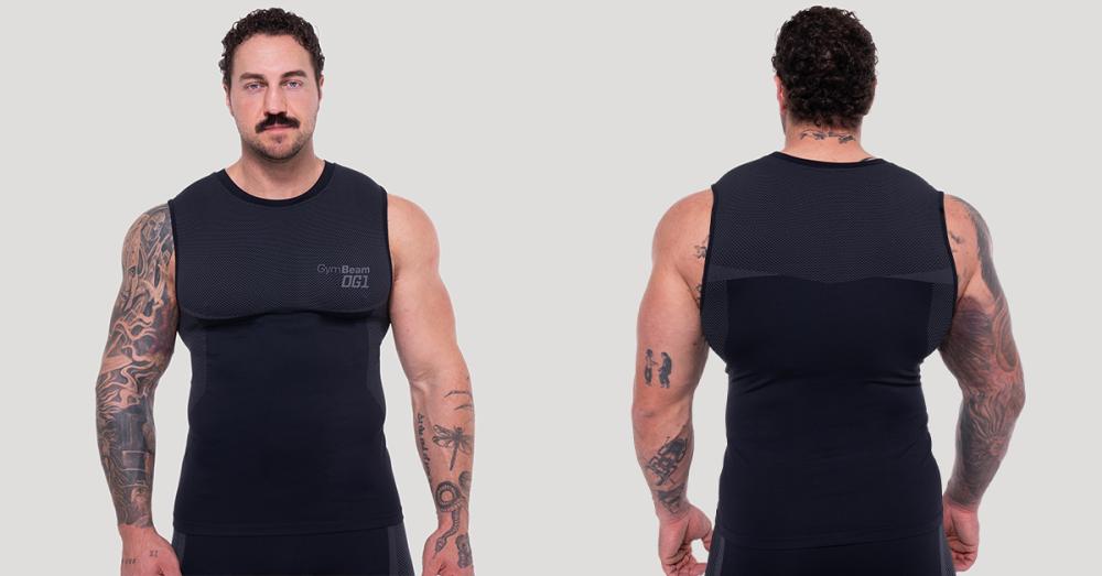 Bezešvé tílko OG1 Black/Grey - GymBeam
