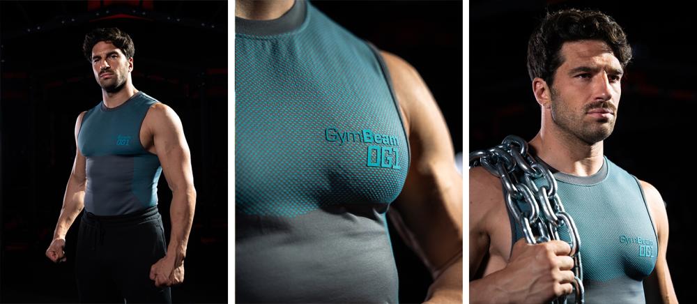 Bezešvé tílko OG1 Grey/Blue - GymBeam