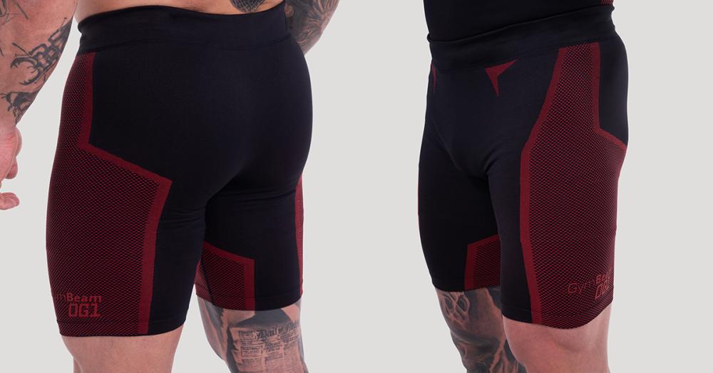 Bezešvé šortky OG1 Black/Red - GymBeam