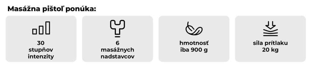 Co nabízí Masážní pistole VI Black - GymBeam