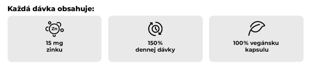 Co obsahuje Zinek chelát (bisglycinát) - GymBeam v 1 dávce