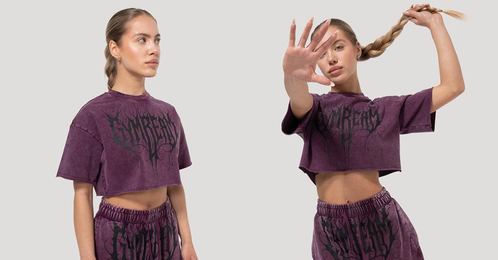 Dámské cropped tričko Abyss Raisin - GymBeam