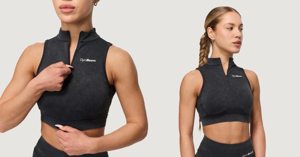 Bezešvá sportovní podprsenka Fierce Dark Grey - GymBeam