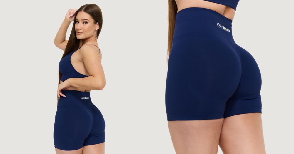 Dámské bezešvé šortky Sculpt Navy - GymBeam