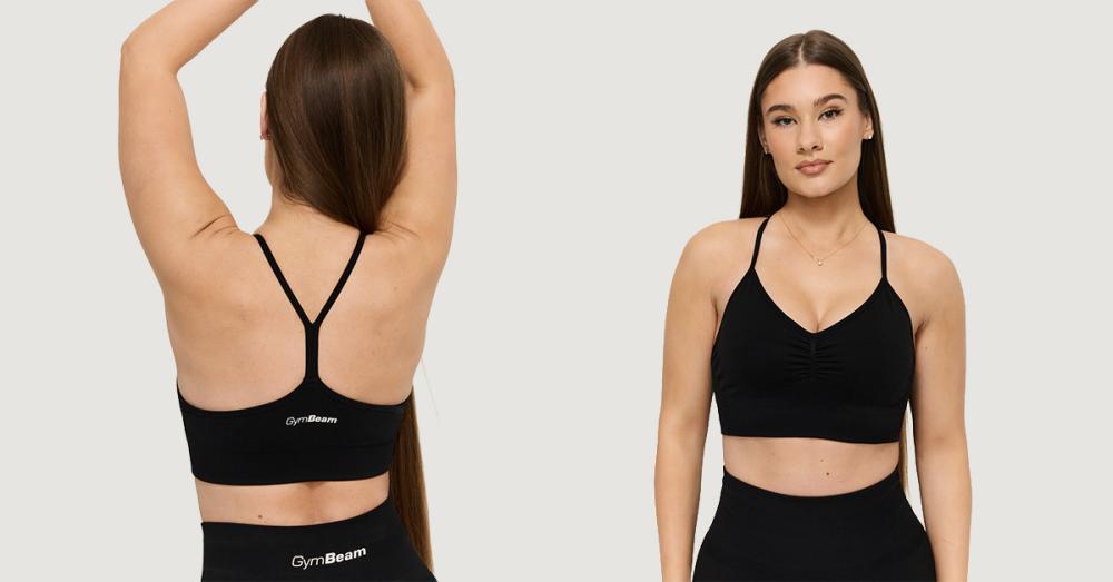 Bezešvá sportovní podprsenka Sculpt Black - GymBeam