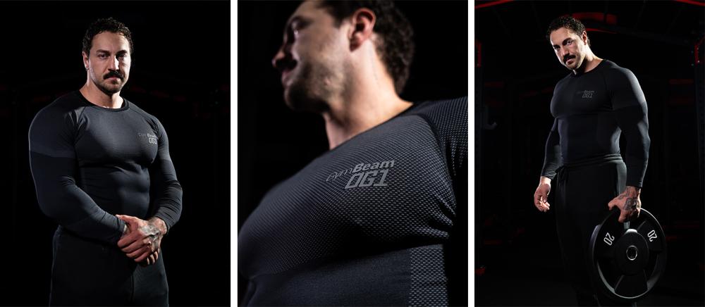 Bezešvé tričko s dlouhým rukávem OG1 Black/Grey - GymBeam
