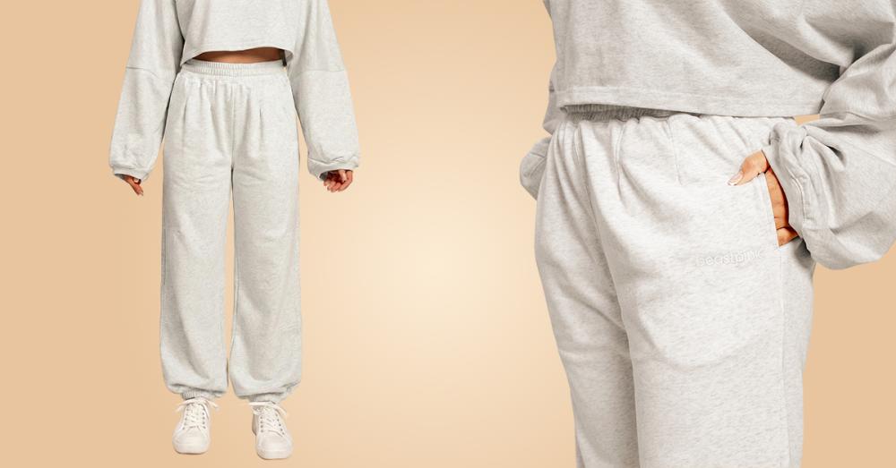 Dámské šedé tepláky Bliss - BeastPink