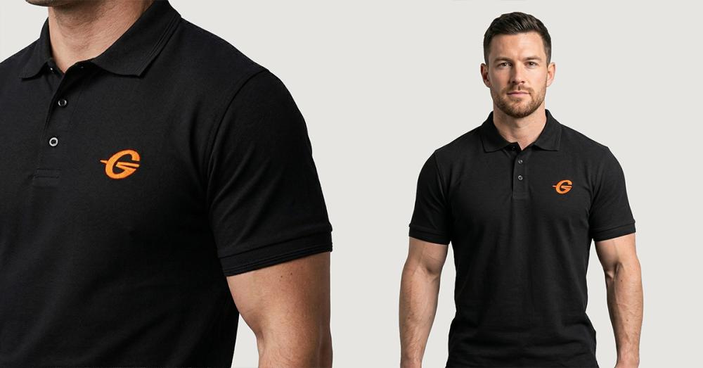 Tričko Polo Black - Gymbeam 